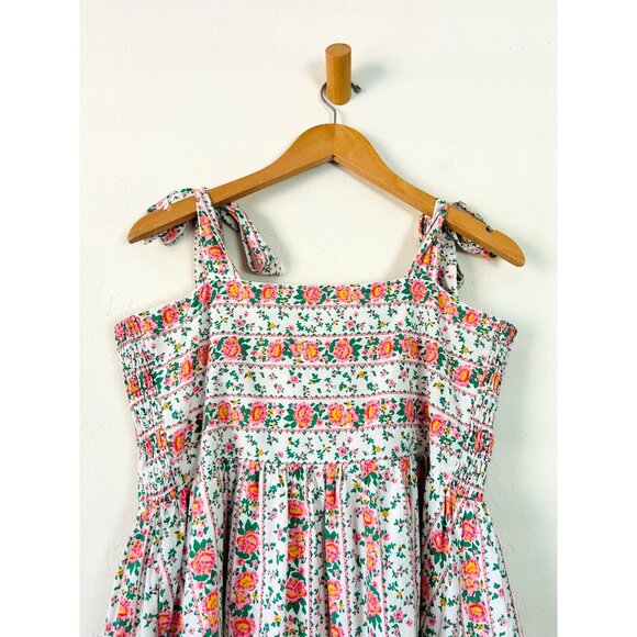 Tuckernuck by Hyacinth House Sz L Floral Lupine Bow Square Neck Midi Dress - Picture 8 of 16